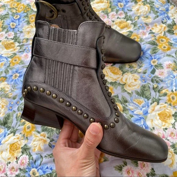 Coach Chelsea Heeled Boot Metallic Smog Size 5.5 - Picture 12 of 13